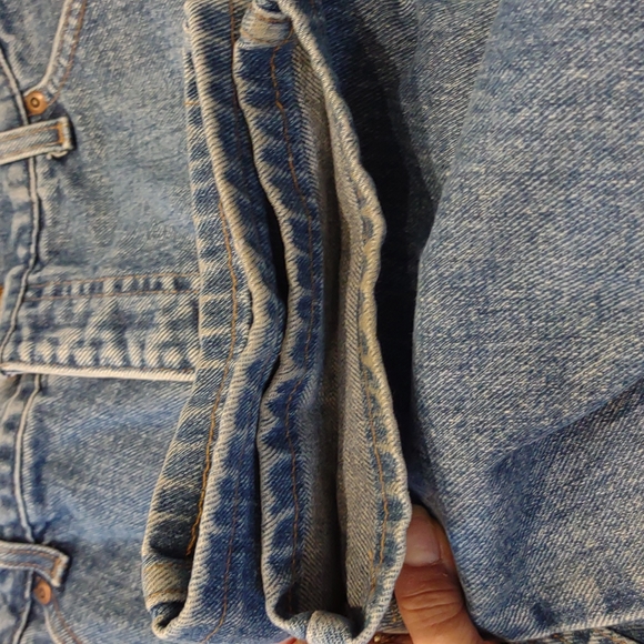 Lands' End Classic 100% Cotton Denim 5 Pocket Hi Waist Straight Leg Blue Jeans - Picture 12 of 13